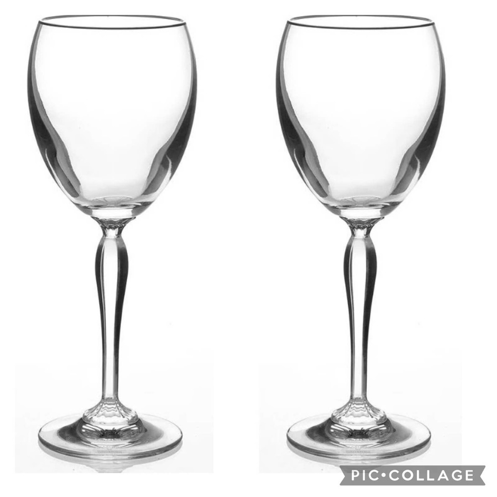 2 Marquis by Waterford Allegra Platinum Wine Glasses
